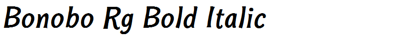Bonobo Rg Bold Italic