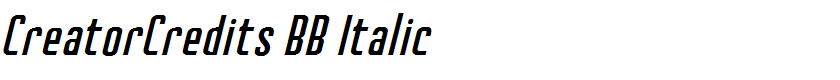 CreatorCredits BB Italic